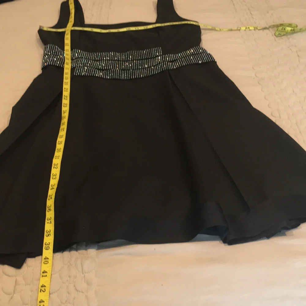 Tory Burch Black Midi Dress with Embellished Waist